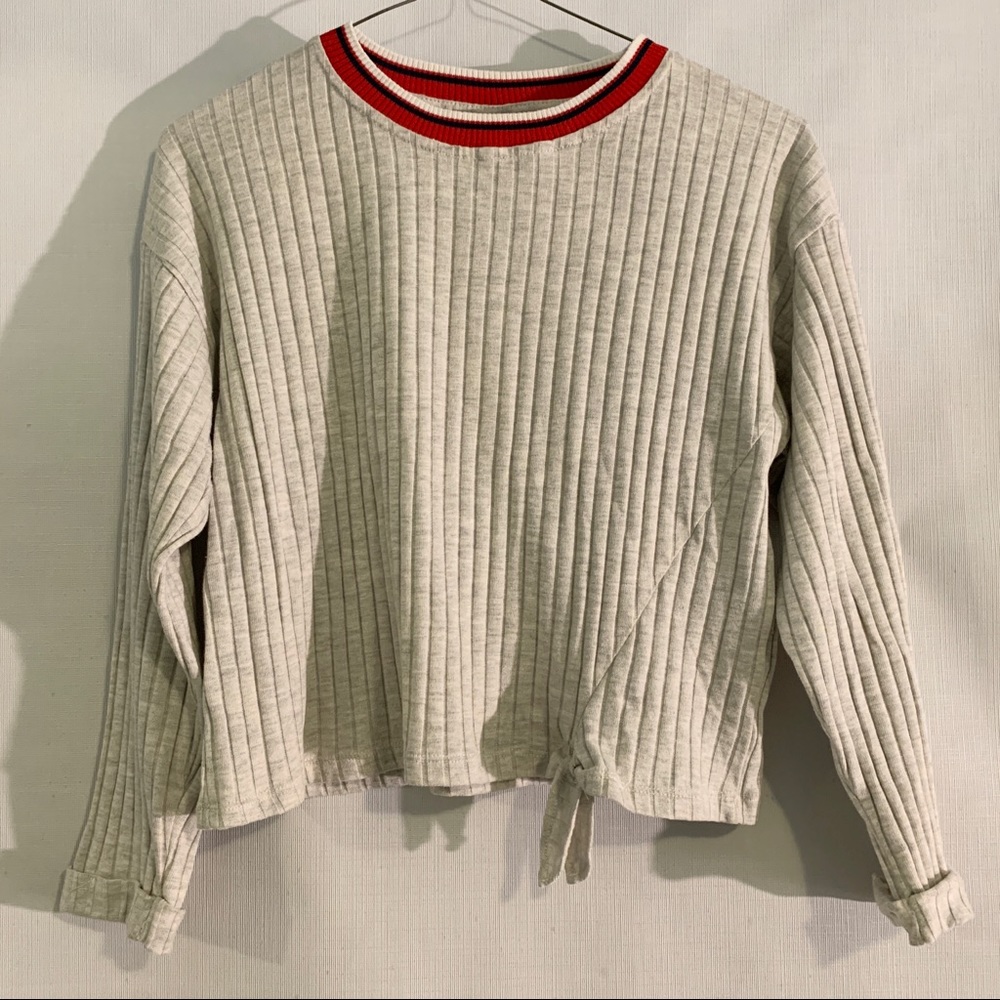 Zara Ribbed Top With Knot - Picture 2 of 4